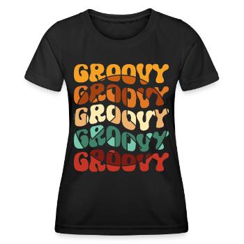 Groovy Hippie 70s 1970s 60s Party - Women's Functional T-Shirt - black - Front - AI Model Female 172 light (172cm)