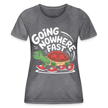 Schildkröten-Tempo mit Stil - Frauen Funktions-T-Shirt - dunkle Melange  - Vorne - AI Model Female 172 light (172cm)