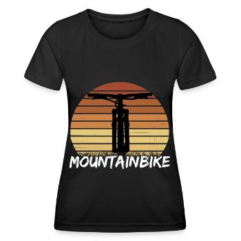 Mountain Biker / MTB Downhill Fahrrad geschenk - Frauen Funktions-T-Shirt - Schwarz - Vorne - AI Model Female 172 light (172cm)