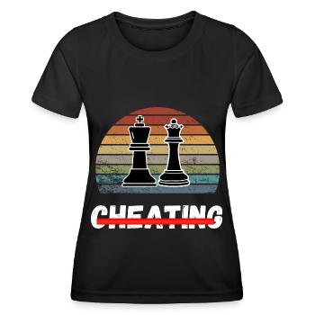 Tendance aux échecs Triche tricherie Meme Relation - T-shirt sport Femme - noir - Devant - AI Model Female 172 light (172cm)