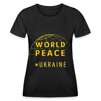World Peace Symbol Welt Frieden Ukraine Russland - Frauen Funktions-T-Shirt - Schwarz - Vorne - AI Model Female 172 light (172cm)