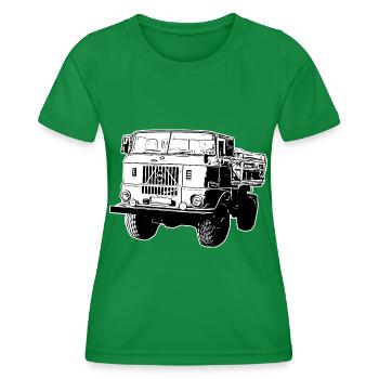 W50 LKW NVA Baustellen W50 DDR - Frauen Funktions-T-Shirt - Kelly Green - Vorne - AI Model Female 172 dark (172cm)