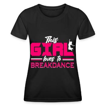 Breakdance Mädchen Breakdancer - Frauen Funktions-T-Shirt - Schwarz - Vorne - AI Model Female 172 light (172cm)
