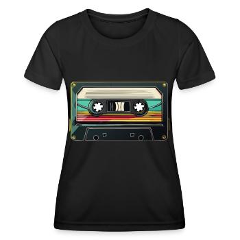 80s 90s Retro Party Carénage Cassette - T-shirt sport Femme - noir - Devant - AI Model Female 172 light (172cm)