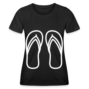 Flip-flops icon - Women's Functional T-Shirt - black - Front - AI Model Female 172 light (172cm)