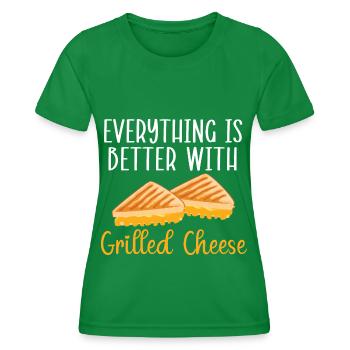 Alles ist besser mit gegrilltem Käse - Frauen Funktions-T-Shirt - Kelly Green - Vorne - AI Model Female 172 dark (172cm)
