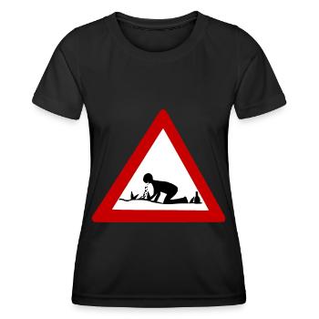Vorsicht Kotzen Vatertag Alkohol - Frauen Funktions-T-Shirt - Schwarz - Vorne - AI Model Female 172 light (172cm)
