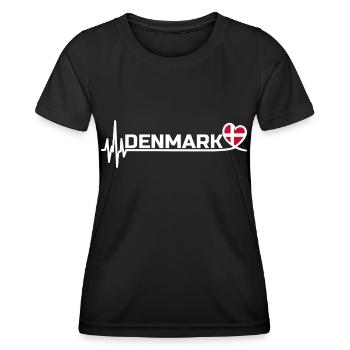 Denmark Sport Fan Fussball White - Frauen Funktions-T-Shirt - Schwarz - Vorne - AI Model Female 172 light (172cm)