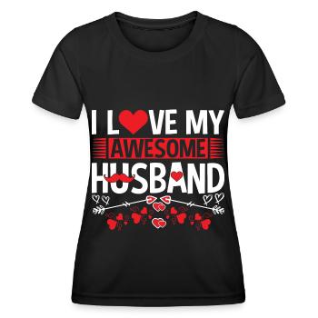 I Love my awesome Husband - Frauen Funktions-T-Shirt - Schwarz - Vorne - AI Model Female 172 light (172cm)
