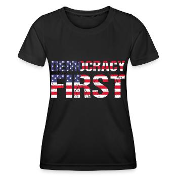 Democracy First USA Democracy Freedom - Women's Functional T-Shirt - black - Front - AI Model Female 172 light (172cm)