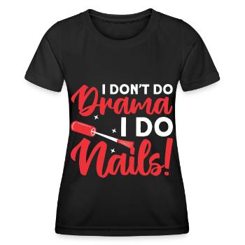 Nail Polish Nail Design Manicure Nail Studio Nails - Women's Functional T-Shirt - black - Front - AI Model Female 172 light (172cm)