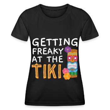Verrückt werden in der Tiki Luau Party Tiki Bar - Frauen Funktions-T-Shirt - Schwarz - Vorne - AI Model Female 172 light (172cm)