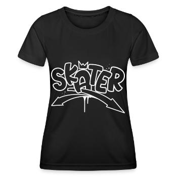 Skater Graffiti Skateboard - Women's Functional T-Shirt - black - Front - AI Model Female 172 light (172cm)
