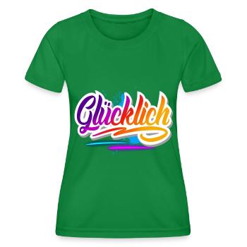 Glücklich - Frauen Funktions-T-Shirt - Kelly Green - Vorne - AI Model Female 172 dark (172cm)