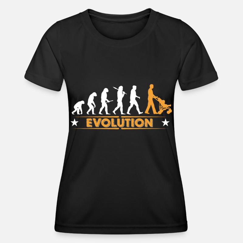 Walking Dad - Evolution - Women's Functional T-Shirt - black