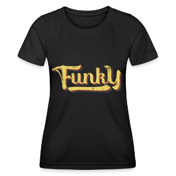 Rétro funky - T-shirt sport Femme - noir - Devant - AI Model Female 172 light (172cm)
