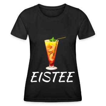 Eistee Pfirsich Liebhaber Getränk - Frauen Funktions-T-Shirt - Schwarz - Vorne - AI Model Female 172 light (172cm)