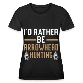 I'd rather hunt arrowheads Arrowhead jä - Women's Functional T-Shirt - black - Front - AI Model Female 172 light (172cm)