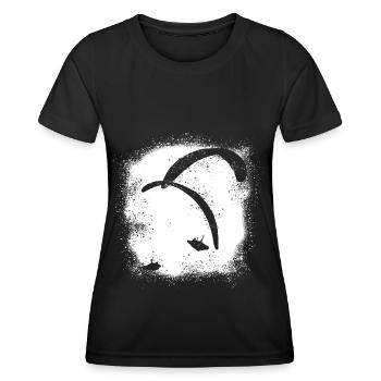Paragliding Spray white - Women's Functional T-Shirt - black - Front - AI Model Female 172 light (172cm)