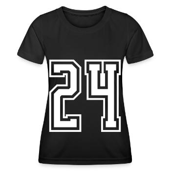 24 Numéro de numéro - T-shirt sport Femme - noir - Devant - AI Model Female 172 light (172cm)