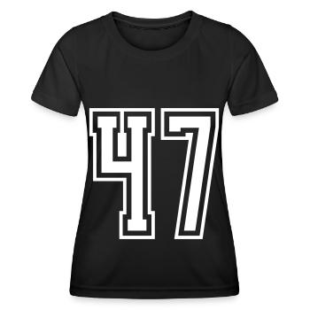 47 Numéro de numéro - T-shirt sport Femme - noir - Devant - AI Model Female 172 light (172cm)