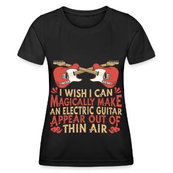 E-Gitarre Elektrogitarre Gitarrist Gitarre - Frauen Funktions-T-Shirt - Schwarz - Vorne - AI Model Female 172 light (172cm)