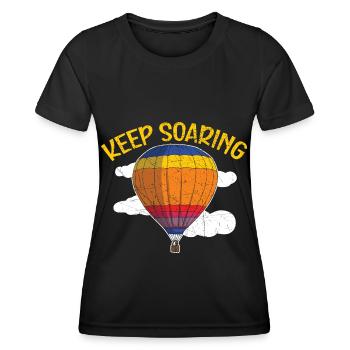 Immer weiter aufsteigen Heißluftballon-Liebhaber B - Frauen Funktions-T-Shirt - Schwarz - Vorne - AI Model Female 172 light (172cm)