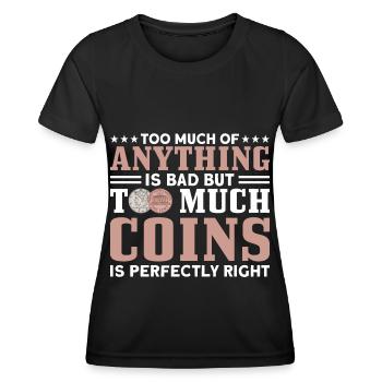 Coin Collector Numismatics Coin Collecting Coin Collection - Women's Functional T-Shirt - black - Front - AI Model Female 172 light (172cm)