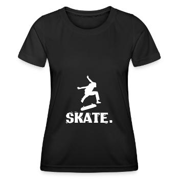 Kickflip Skater Skate Design White - Women's Functional T-Shirt - black - Front - AI Model Female 172 light (172cm)