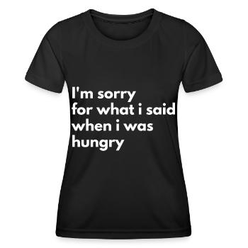 Je suis désolé pour quoi que ce soit - T-shirt sport Femme - noir - Devant - AI Model Female 172 light (172cm)