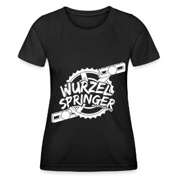 Mountain Biker / MTB Downhill Fahrrad geschenk - Frauen Funktions-T-Shirt - Schwarz - Vorne - AI Model Female 172 light (172cm)