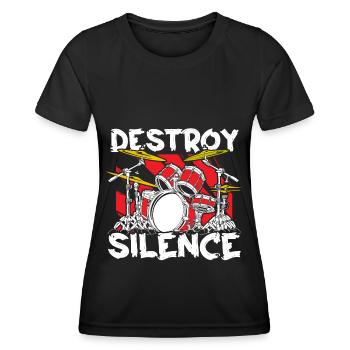 Schlagzeug Schlagzeuger Drumsticks - Frauen Funktions-T-Shirt - Schwarz - Vorne - AI Model Female 172 light (172cm)