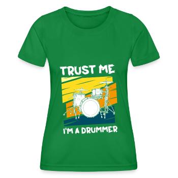 Musique Instrument Drummer - T-shirt sport Femme - vert - Devant - AI Model Female 172 dark (172cm)