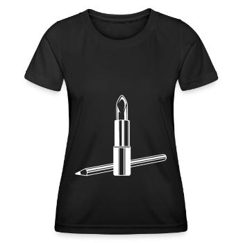 Maquillage symbole de rouge à lèvres - T-shirt sport Femme - noir - Devant - AI Model Female 172 light (172cm)