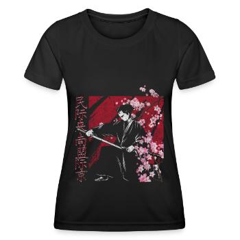 Fleur de cerisier - T-shirt sport Femme - noir - Devant - AI Model Female 172 light (172cm)