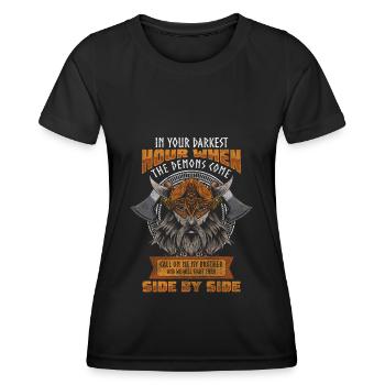 Odin Thor Valhalla - T-shirt sport Femme - noir - Devant - AI Model Female 172 light (172cm)