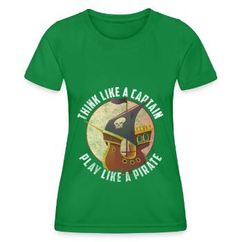 Bateau pirate Chasse au trésor Eye Patch Ship - T-shirt sport Femme - vert - Devant - AI Model Female 172 dark (172cm)