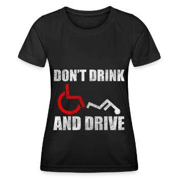 Rollstuhlfahrer Behindert Humor - Frauen Funktions-T-Shirt - Schwarz - Vorne - AI Model Female 172 light (172cm)