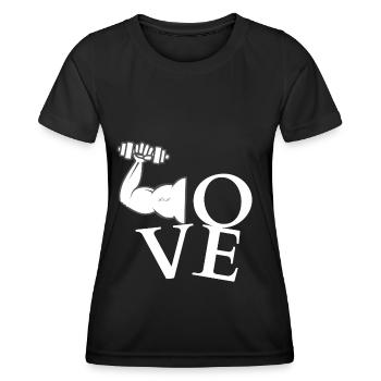Funny Fitness Sport Saying - Love Fitness - Women's Functional T-Shirt - black - Front - AI Model Female 172 light (172cm)
