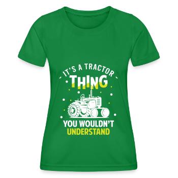 Tracteurs Tracteurs Récoltent la jeunesse rurale - T-shirt sport Femme - vert - Devant - AI Model Female 172 dark (172cm)