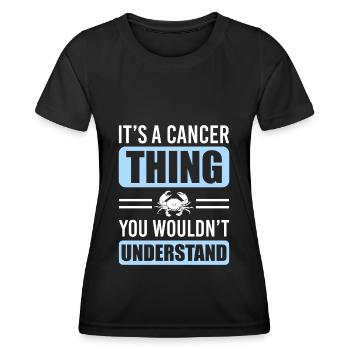 Superstition de l’astrologie du cancer - T-shirt sport Femme - noir - Devant - AI Model Female 172 light (172cm)
