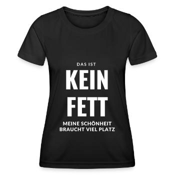 Das ist kein Fett - Lustiger Fitness Sport Spruch - Frauen Funktions-T-Shirt - Schwarz - Vorne - AI Model Female 172 light (172cm)