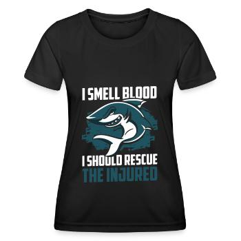Great White Shark Sailing Predatory Fish - Women's Functional T-Shirt - black - Front - AI Model Female 172 light (172cm)