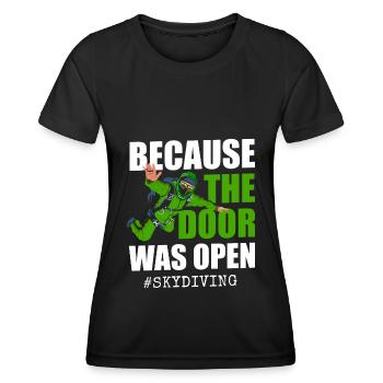 Skidiving Parachute ascensionnel Avion Chute Libre - T-shirt sport Femme - noir - Devant - AI Model Female 172 light (172cm)