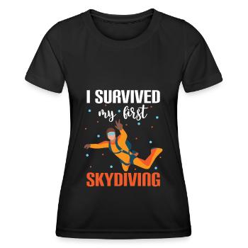 Paragliding Skydiving Jump - Women's Functional T-Shirt - black - Front - AI Model Female 172 light (172cm)