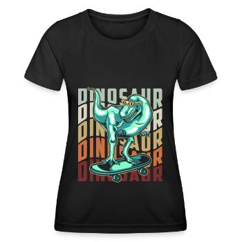 T-Rex Tyrannosaurus Fleischfresser - Frauen Funktions-T-Shirt - Schwarz - Vorne - AI Model Female 172 light (172cm)