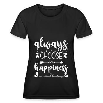 Bonheur Joie Vie Énergie - T-shirt sport Femme - noir - Devant - AI Model Female 172 light (172cm)