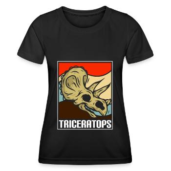 T-Rex Triceratops Fleischfresser Archäologie - Frauen Funktions-T-Shirt - Schwarz - Vorne - AI Model Female 172 light (172cm)
