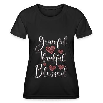 Kleeblatt Freude Liebe - Frauen Funktions-T-Shirt - Schwarz - Vorne - AI Model Female 172 light (172cm)