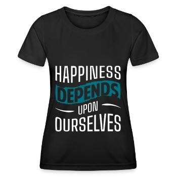 Cloverleaf Joie Amour Optimisme - T-shirt sport Femme - noir - Devant - AI Model Female 172 light (172cm)